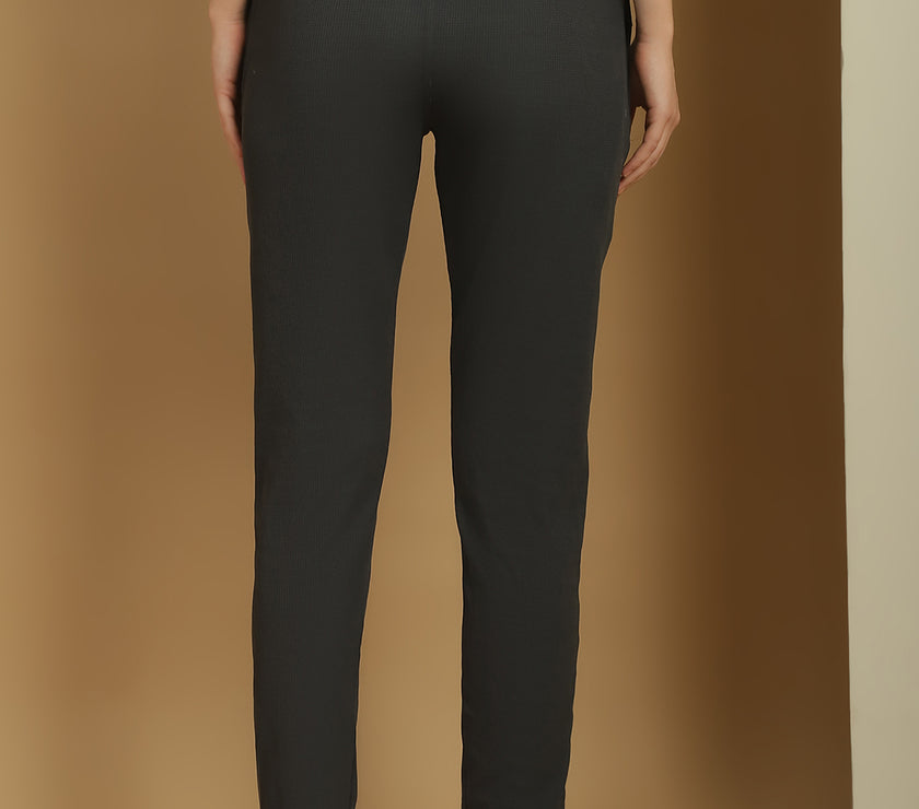 Mack Jonney Solid Grey Regular Fit Polyster Lycra Trackpant For Women