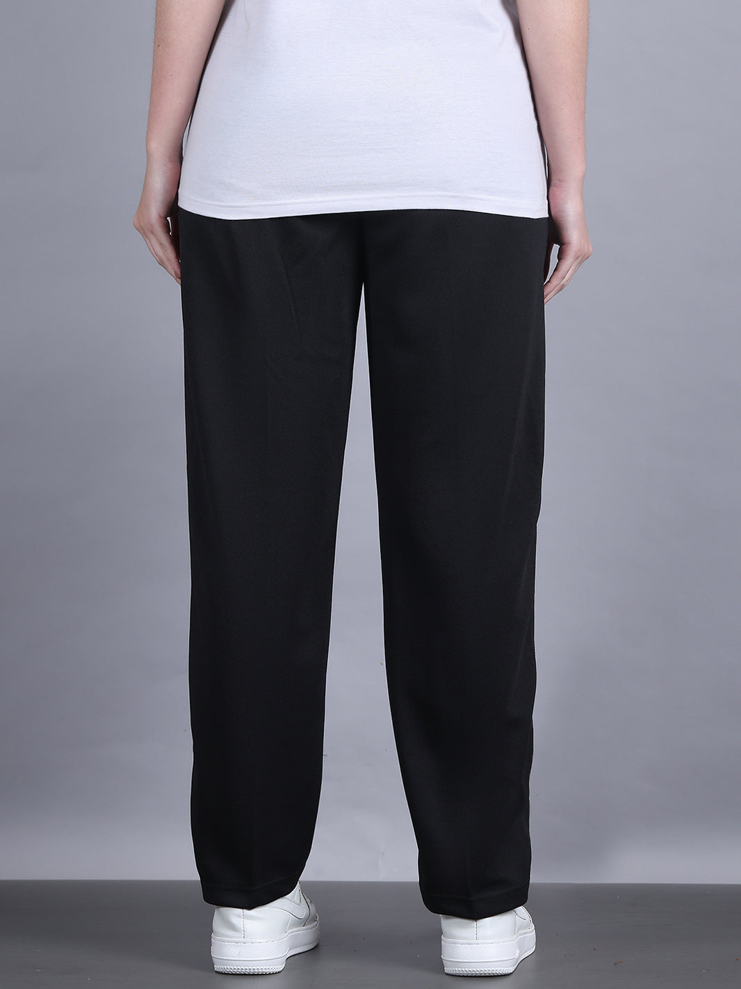 Mack Jonney Solid | Black | Relaxed Fit | Cotton Trackpant For Women
