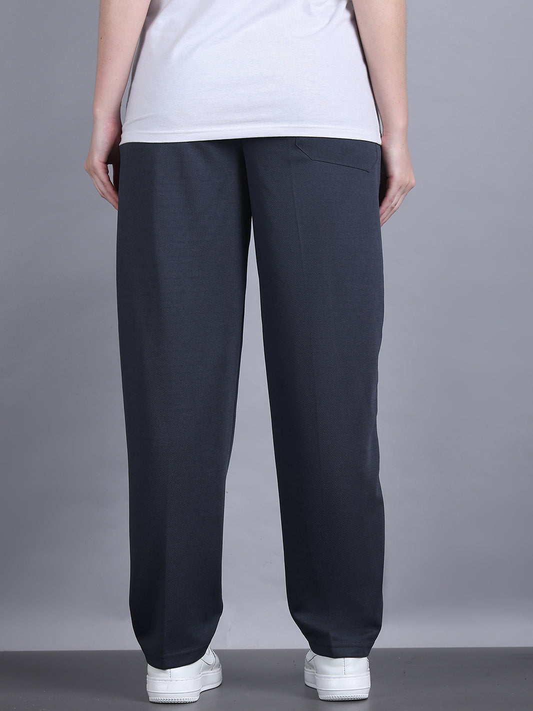 Mack Jonney Solid | Grey | Relaxed Fit | Cotton Trackpant For Women