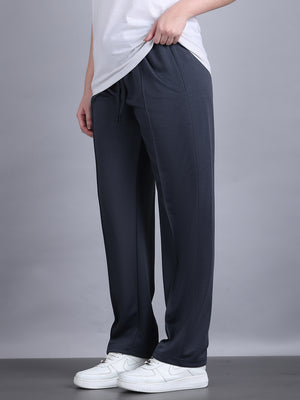 Mack Jonney Solid | Grey | Relaxed Fit | Cotton Trackpant For Women