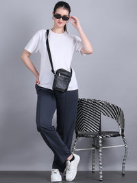 Mack Jonney Solid | Grey | Relaxed Fit | Cotton Trackpant For Women