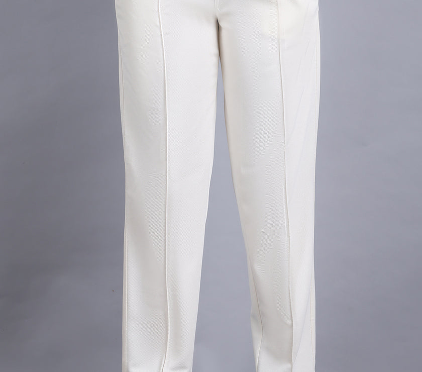 Mack Jonney Solid | off white | Relaxed Fit | Cotton Trackpant For Women