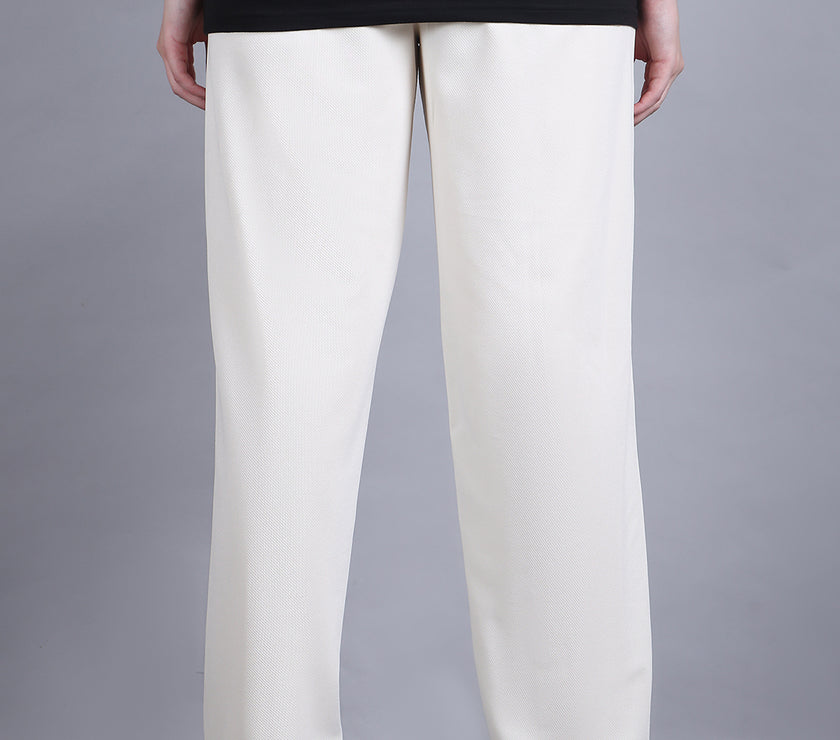 Mack Jonney Solid | off white | Relaxed Fit | Cotton Trackpant For Women