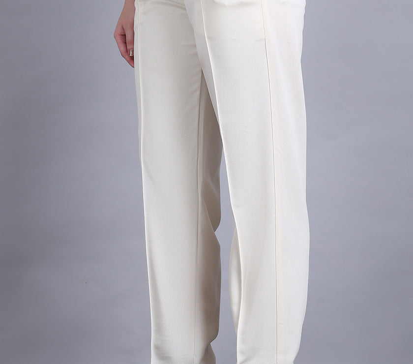 Mack Jonney Solid | off white | Relaxed Fit | Cotton Trackpant For Women