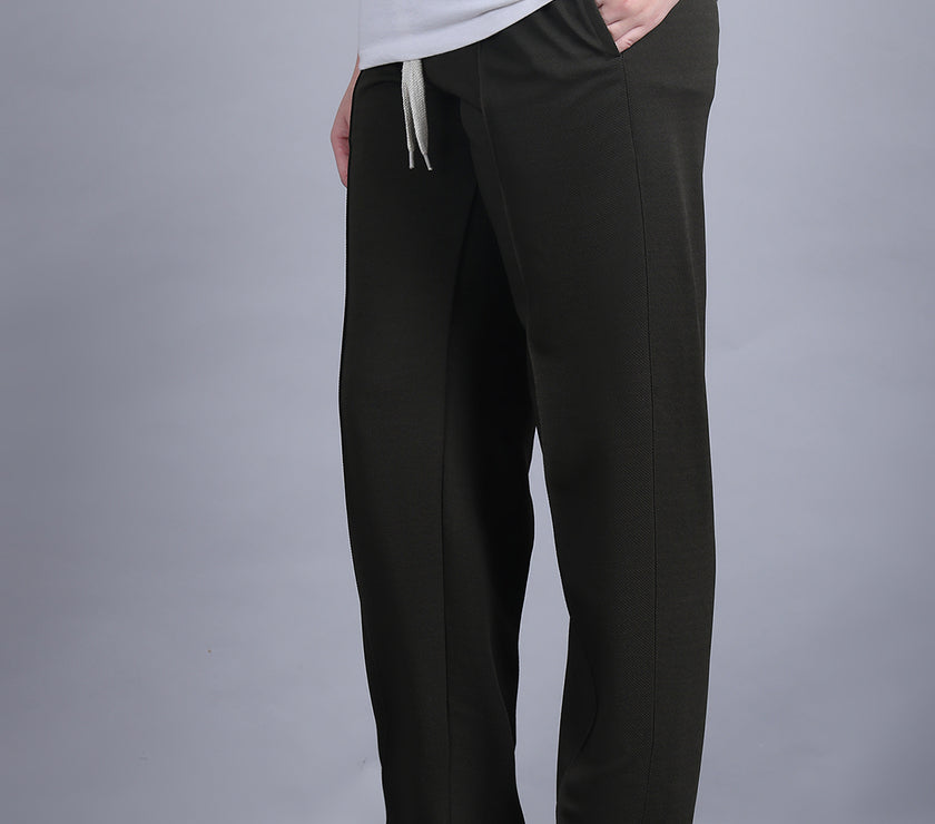 Mack Jonney Solid | Olive | Relaxed Fit | Cotton Trackpant For Women