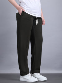 Mack Jonney Solid | Olive | Relaxed Fit | Cotton Trackpant For Women