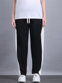 Mack Jonney Colorblock | Black | Relaxed Fit | Cotton Trackpant For Women