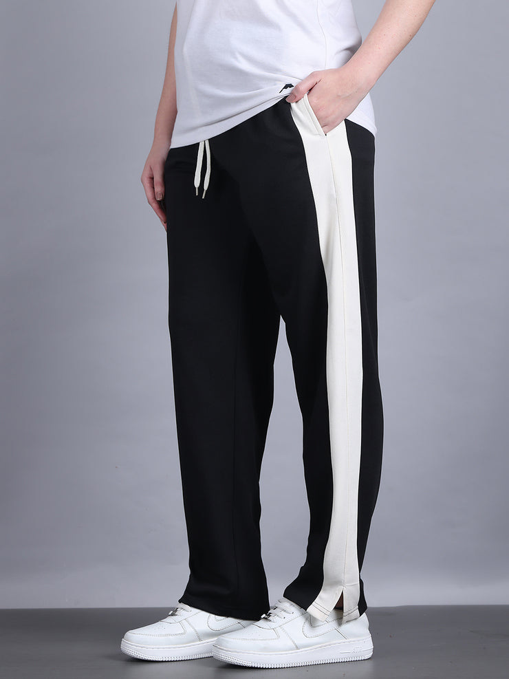 Mack Jonney Colorblock | Black | Relaxed Fit | Cotton Trackpant For Women