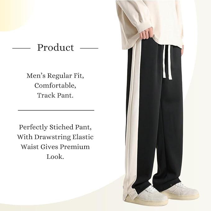 Mack Jonney  Regular Fit  Black Cotton Trackpant For Men