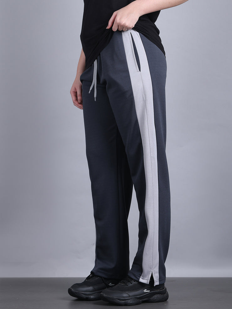 Mack Jonney Colorblock | Grey | Relaxed Fit | Cotton Trackpant For Women