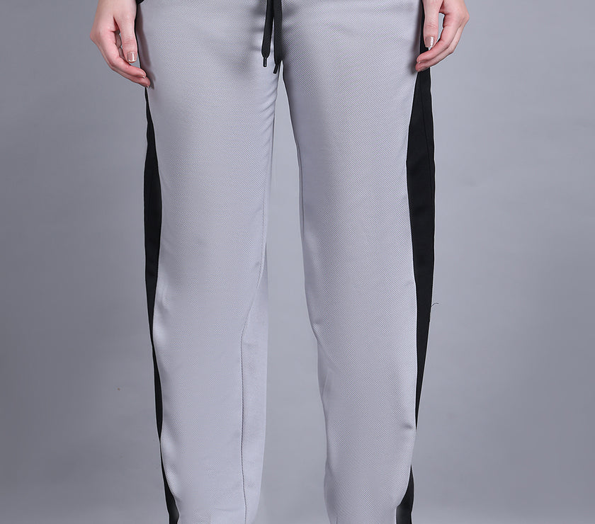 Mack Jonney Colorblock | Greyy | Relaxed Fit | Cotton Trackpant For Women