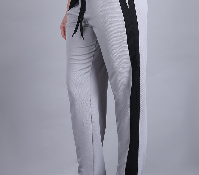 Mack Jonney Colorblock | Greyy | Relaxed Fit | Cotton Trackpant For Women