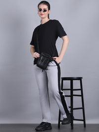 Mack Jonney Colorblock | Greyy | Relaxed Fit | Cotton Trackpant For Women