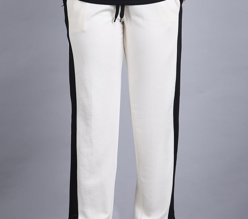 Mack Jonney Colorblock | off white | Relaxed Fit | Cotton Trackpant For Women