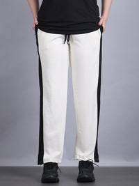 Mack Jonney Colorblock | off white | Relaxed Fit | Cotton Trackpant For Women