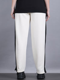 Mack Jonney Colorblock | off white | Relaxed Fit | Cotton Trackpant For Women