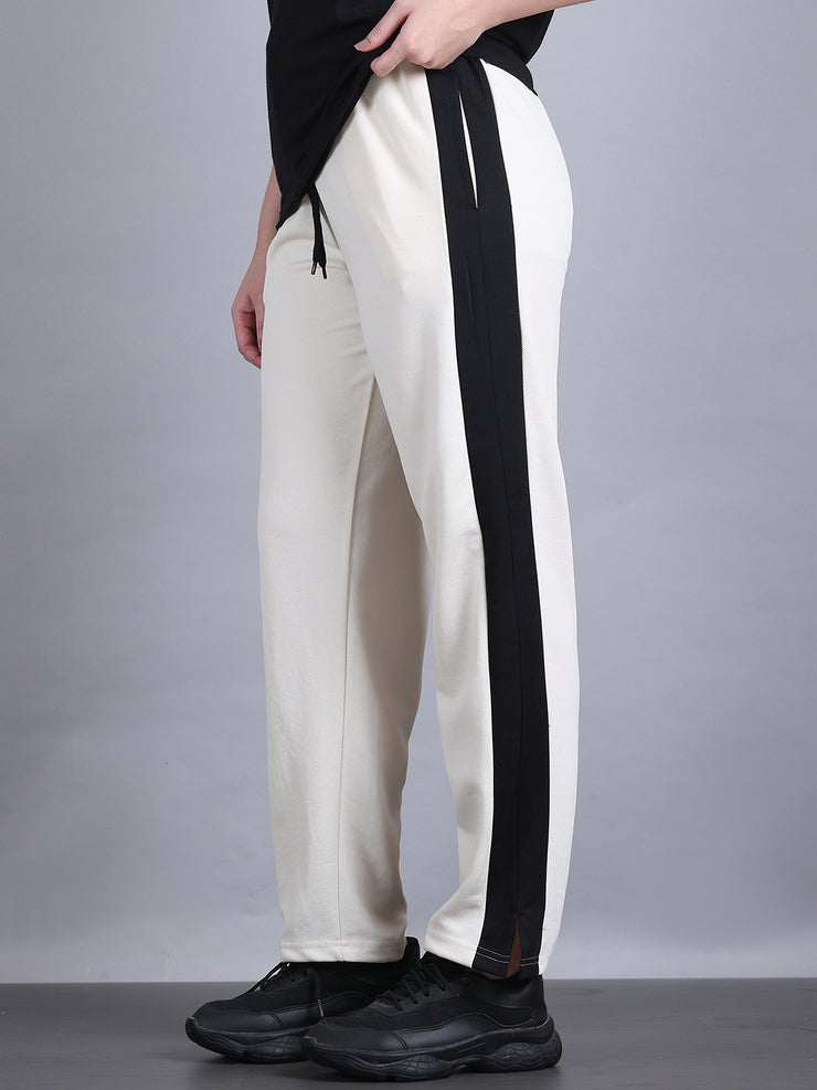 Mack Jonney Colorblock | off white | Relaxed Fit | Cotton Trackpant For Women