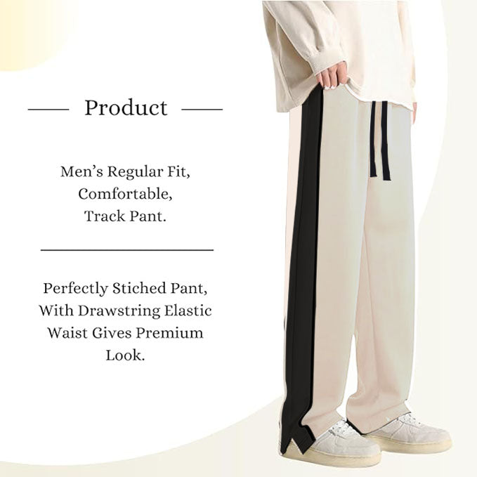 Mack Jonney  Regular Fit  Off White Cotton Trackpant For Men