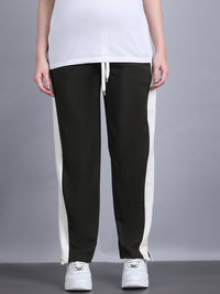 Mack Jonney Colorblock | Olive | Relaxed Fit | Cotton Trackpant For Women