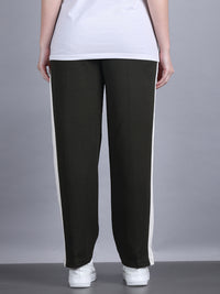 Mack Jonney Colorblock | Olive | Relaxed Fit | Cotton Trackpant For Women