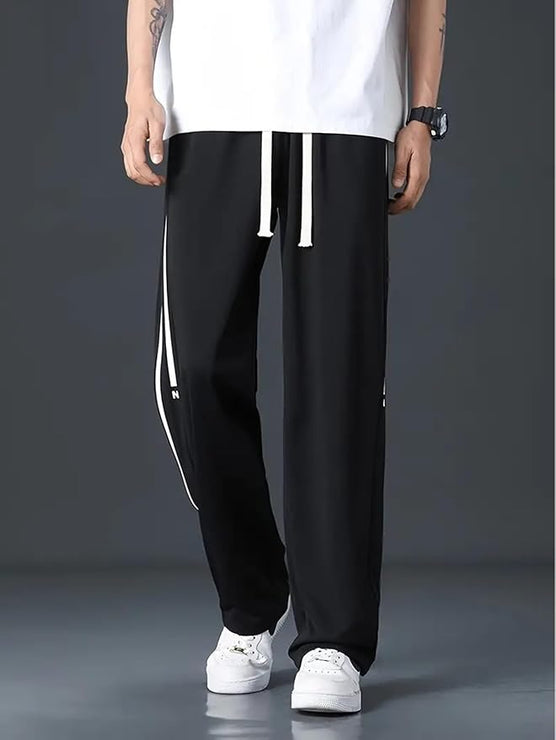 Mack Jonney Solid Black Regular Fit Polyster Lycra Trackpant For Men