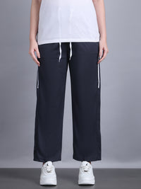 Mack Jonney Striped | Grey | Relaxed Fit | Polyster Lycra Trackpant For Women