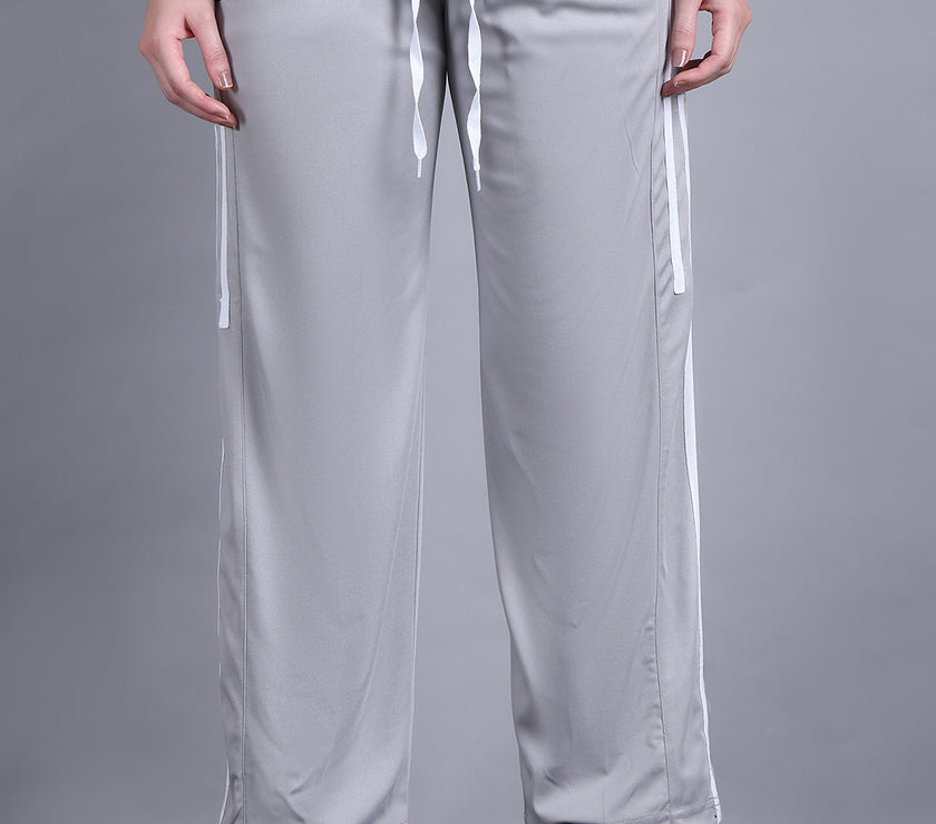 Mack Jonney Striped | Ggrey | Relaxed Fit | Polyster Lycra Trackpant For Women
