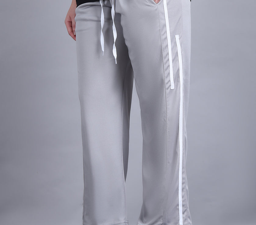 Mack Jonney Striped | Ggrey | Relaxed Fit | Polyster Lycra Trackpant For Women