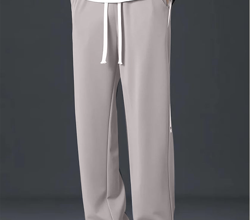 Mack Jonney Solid Light Grey Regular Fit Polyster Lycra Trackpant For Men