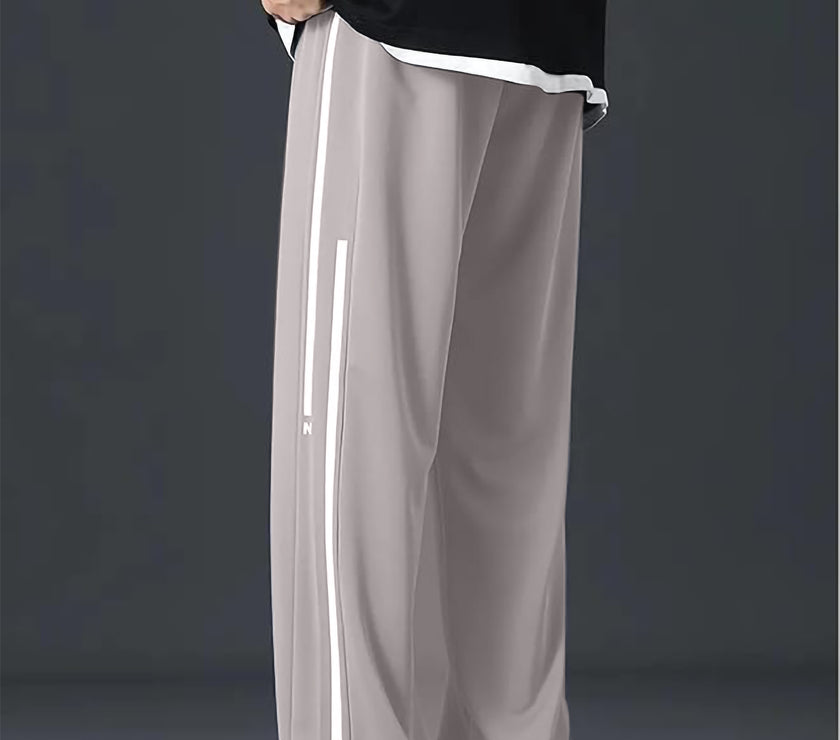 Mack Jonney Solid Light Grey Regular Fit Polyster Lycra Trackpant For Men