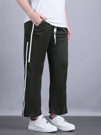 Mack Jonney Striped | Olive | Relaxed Fit | Polyster Lycra Trackpant For Women