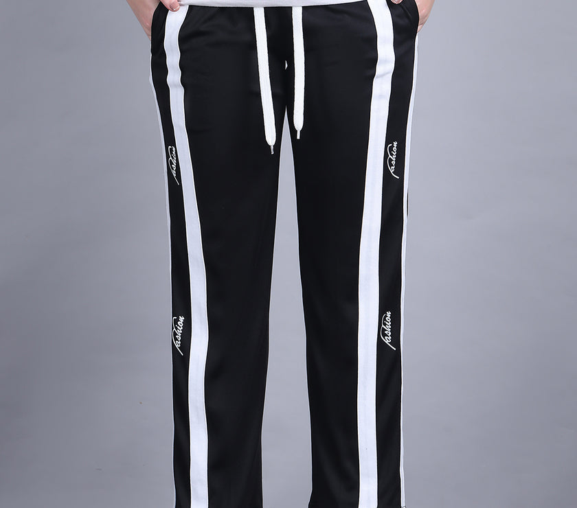 Mack Jonney Colorblock | Black | Relaxed Fit | Polyster Lycra Trackpant For Women