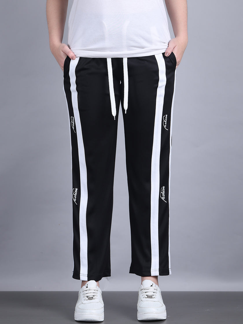 Mack Jonney Colorblock | Black | Relaxed Fit | Polyster Lycra Trackpant For Women