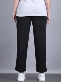 Mack Jonney Colorblock | Black | Relaxed Fit | Polyster Lycra Trackpant For Women