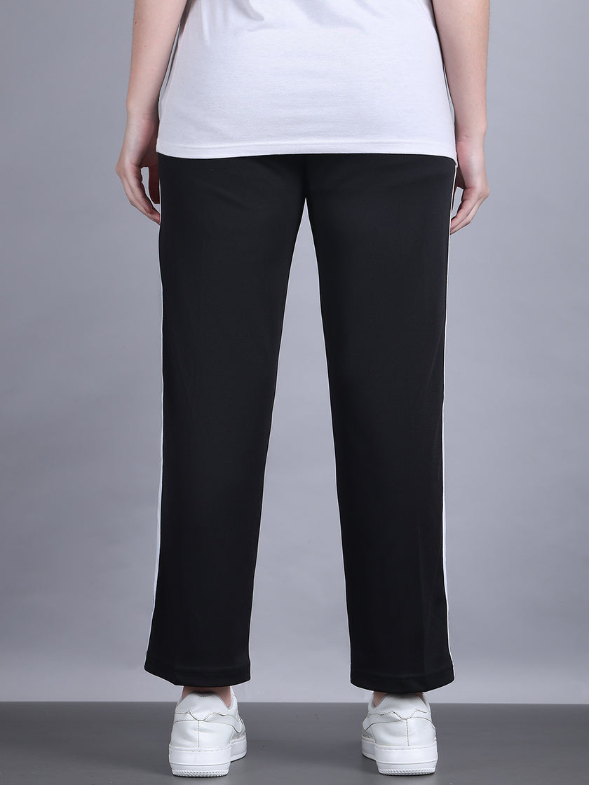 Mack Jonney Colorblock | Black | Relaxed Fit | Polyster Lycra Trackpant For Women