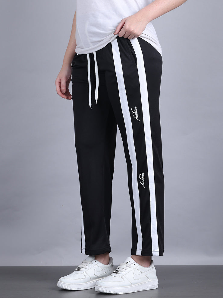 Mack Jonney Colorblock | Black | Relaxed Fit | Polyster Lycra Trackpant For Women