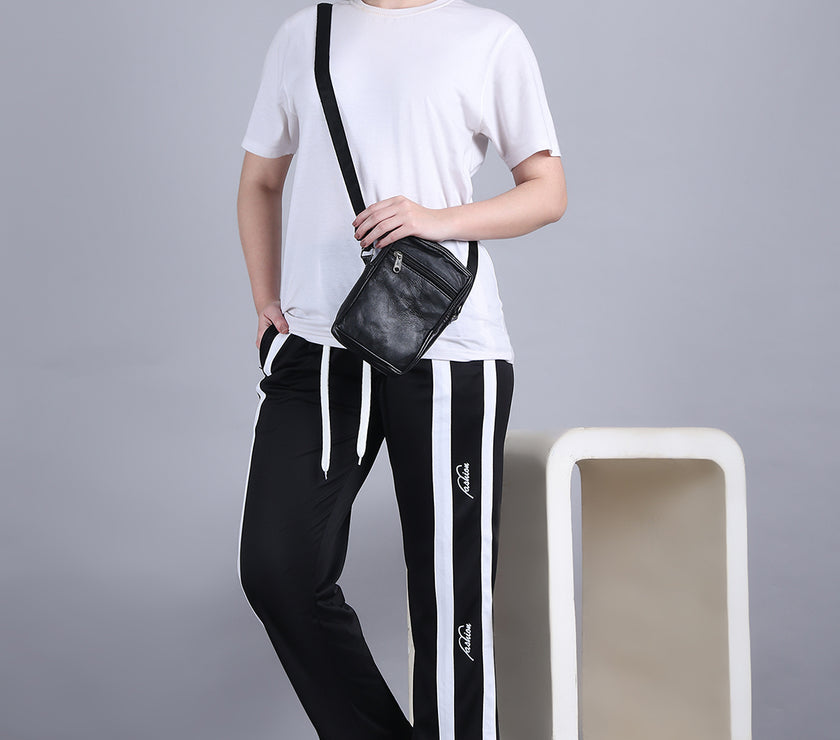 Mack Jonney Colorblock | Black | Relaxed Fit | Polyster Lycra Trackpant For Women