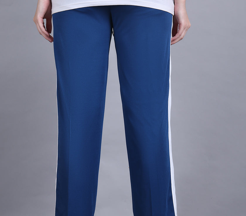 Mack Jonney Colorblock | Blue | Relaxed Fit | Polyster Lycra Trackpant For Women