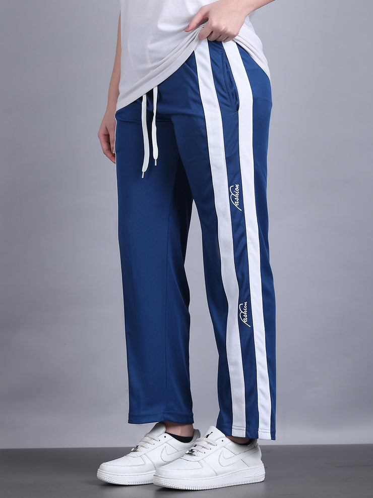 Mack Jonney Colorblock | Blue | Relaxed Fit | Polyster Lycra Trackpant For Women
