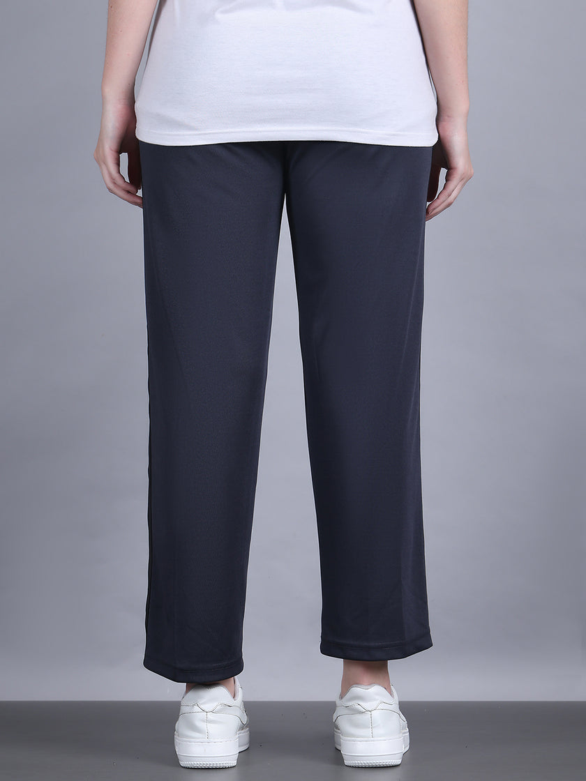 Mack Jonney Colorblock | Grey | Relaxed Fit | Polyster Lycra Trackpant For Women