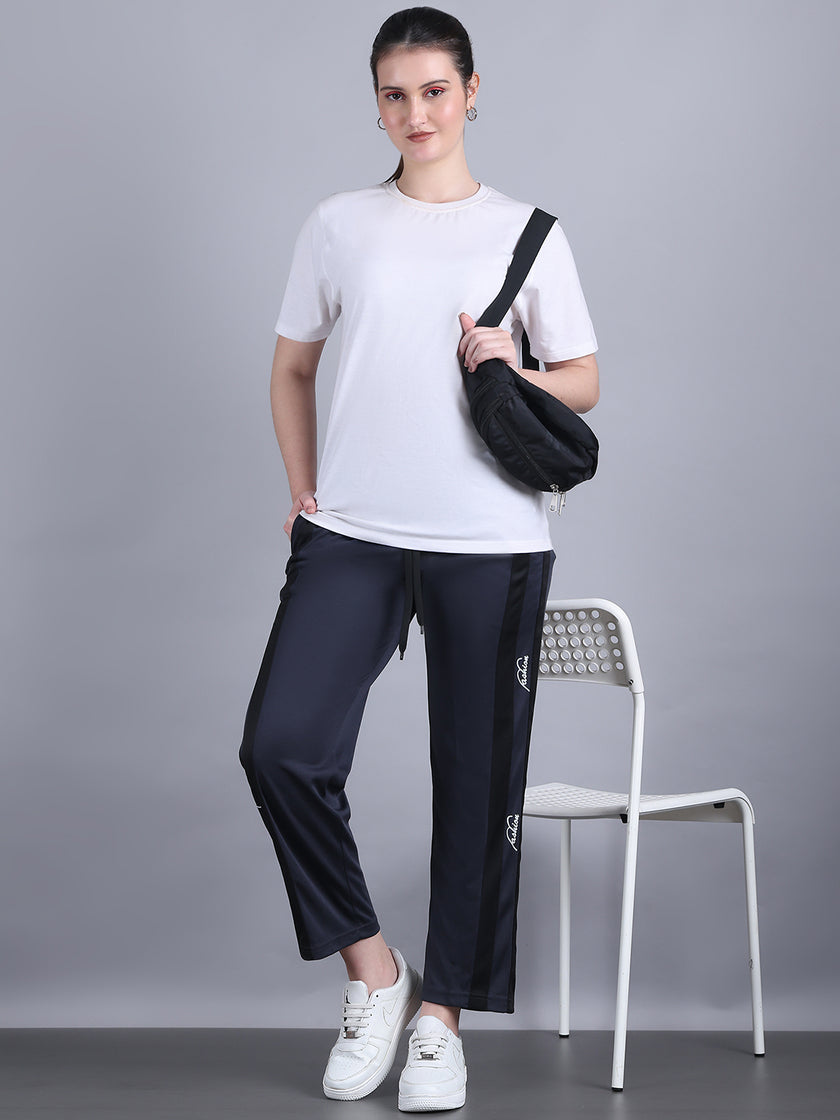 Mack Jonney Colorblock | Grey | Relaxed Fit | Polyster Lycra Trackpant For Women