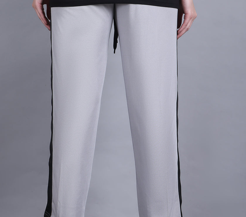 Mack Jonney Colorblock | Greyy | Relaxed Fit | Polyster Lycra Trackpant For Women