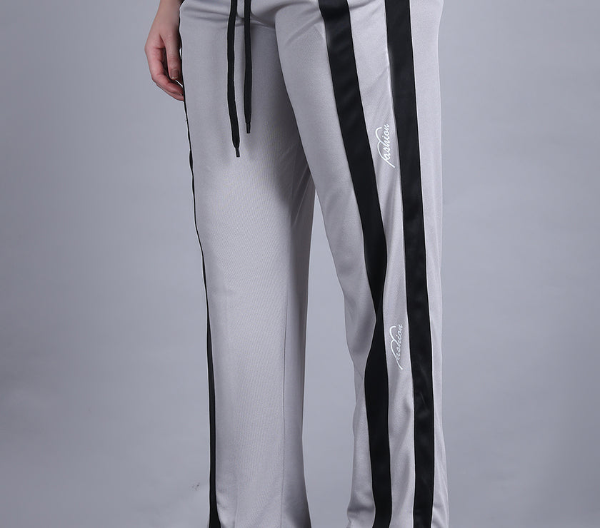 Mack Jonney Colorblock | Greyy | Relaxed Fit | Polyster Lycra Trackpant For Women