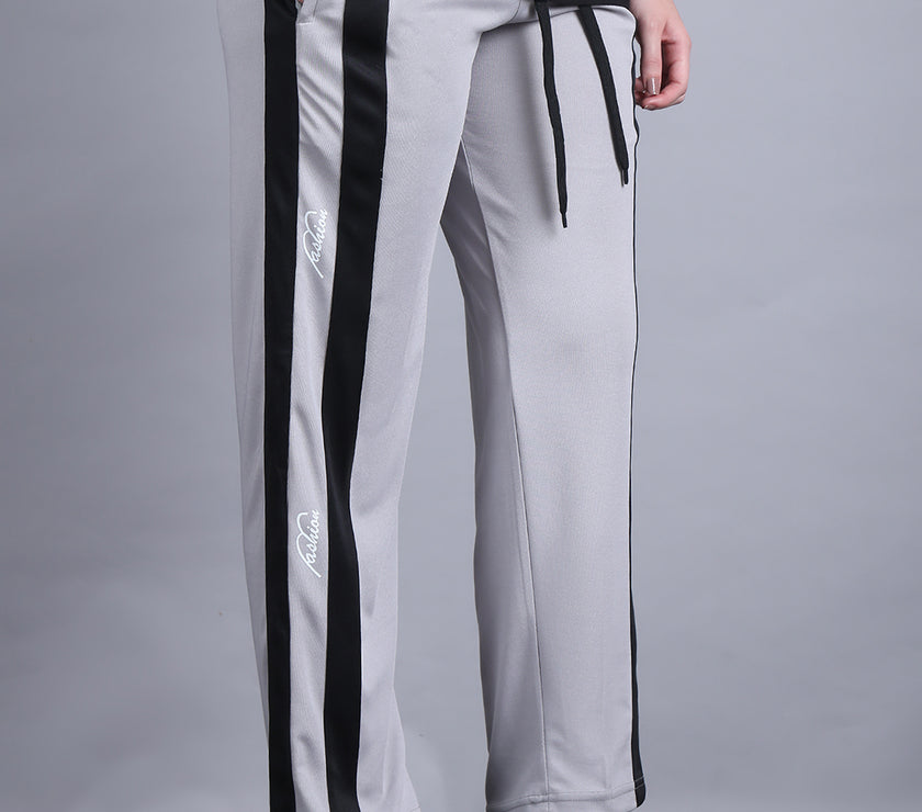 Mack Jonney Colorblock | Greyy | Relaxed Fit | Polyster Lycra Trackpant For Women