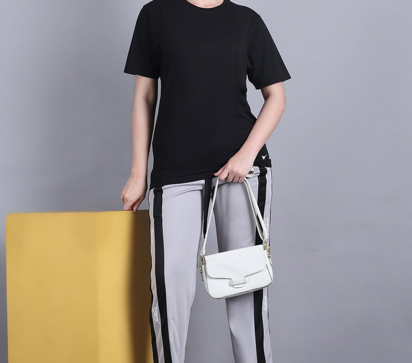Mack Jonney Colorblock | Greyy | Relaxed Fit | Polyster Lycra Trackpant For Women