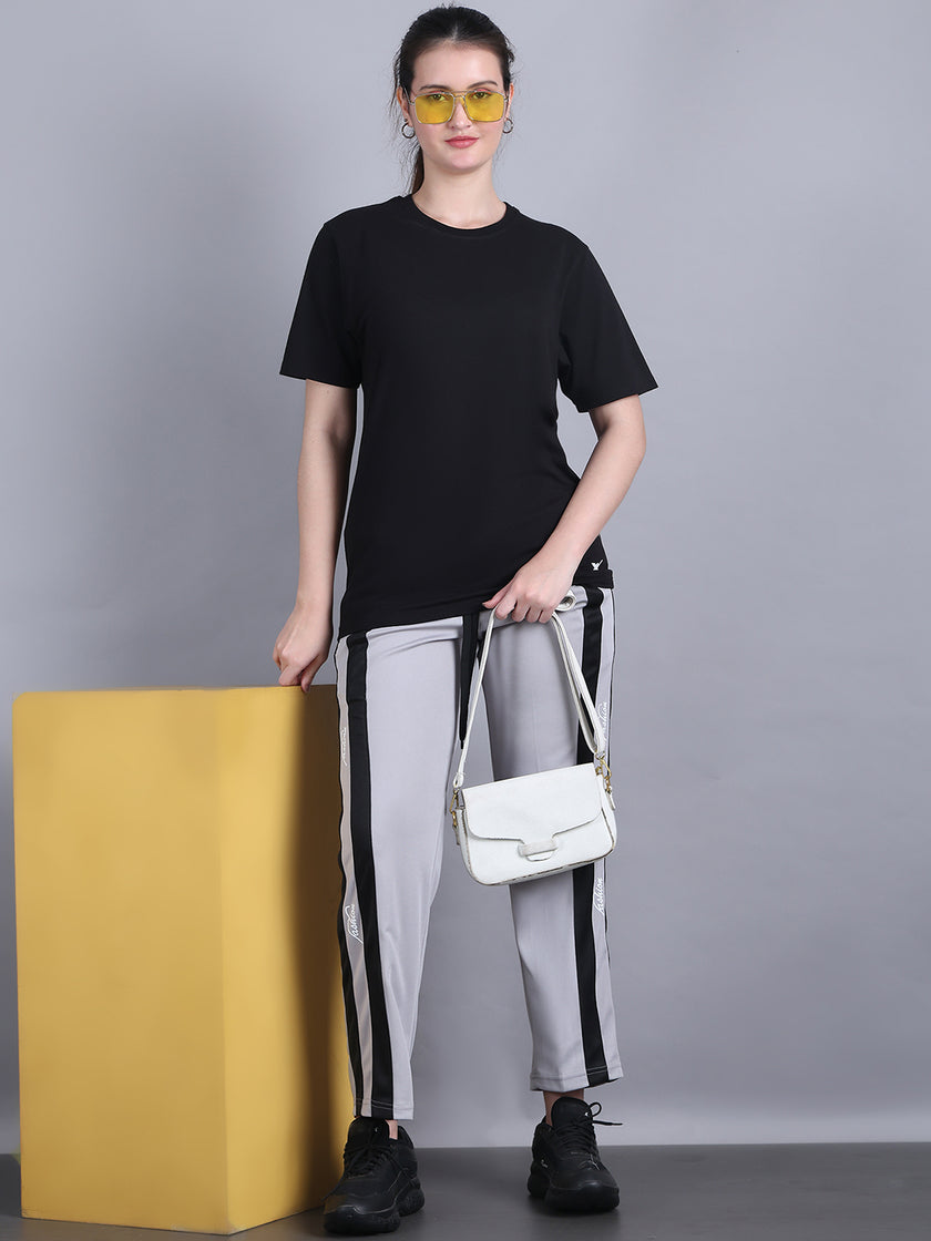 Mack Jonney Colorblock | Greyy | Relaxed Fit | Polyster Lycra Trackpant For Women
