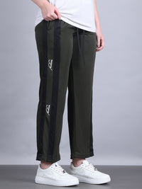 Mack Jonney Colorblock | Olive | Relaxed Fit | Polyster Lycra Trackpant For Women