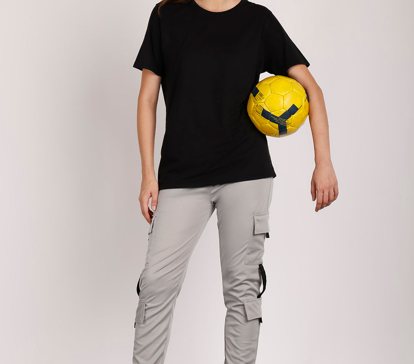 Mack Jonney Solid | lgrey | Cargo Style | Polyster Lycra Trackpant For Women
