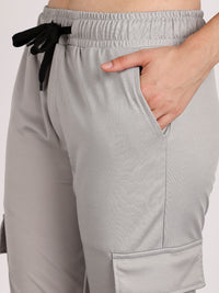 Mack Jonney Solid | lgrey | Cargo Style | Polyster Lycra Trackpant For Women