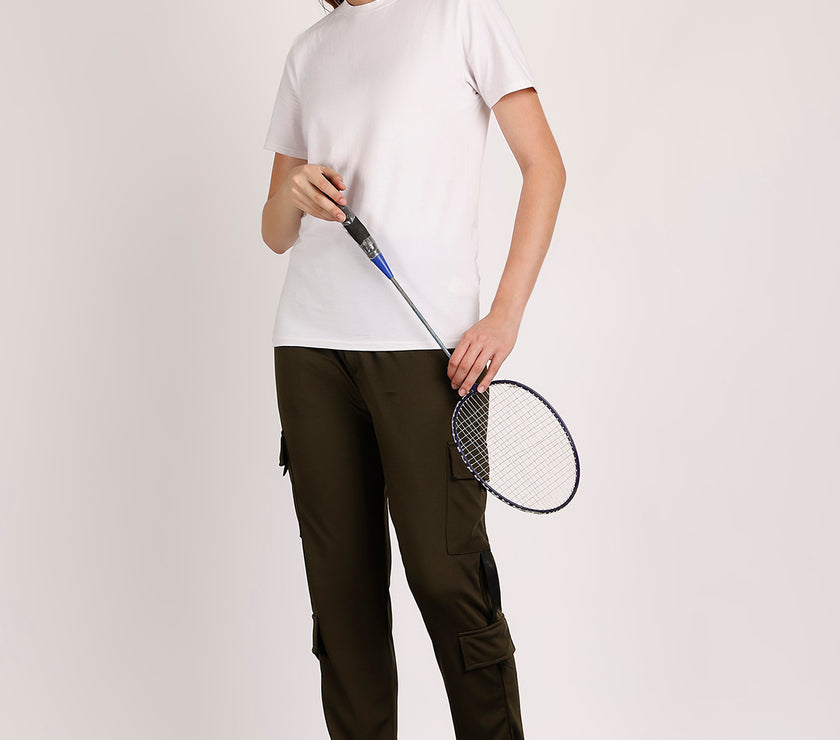 Mack Jonney Solid | Olive | Cargo Style | Polyster Lycra Trackpant For Women